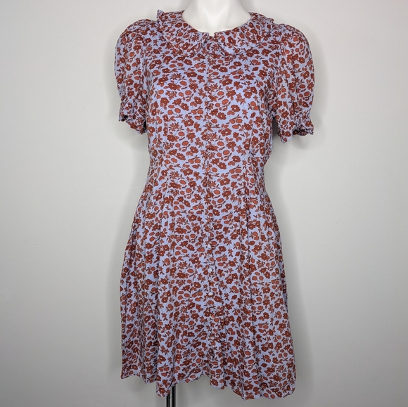 Madewell Floral Print Dress in Red and White - Picture 1 of 8